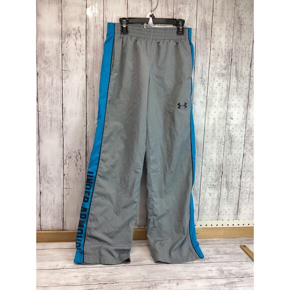Under Armour Men's Loose Straight Casual Pants Gray Blue 100% Polyester Large - Picture 1 of 5